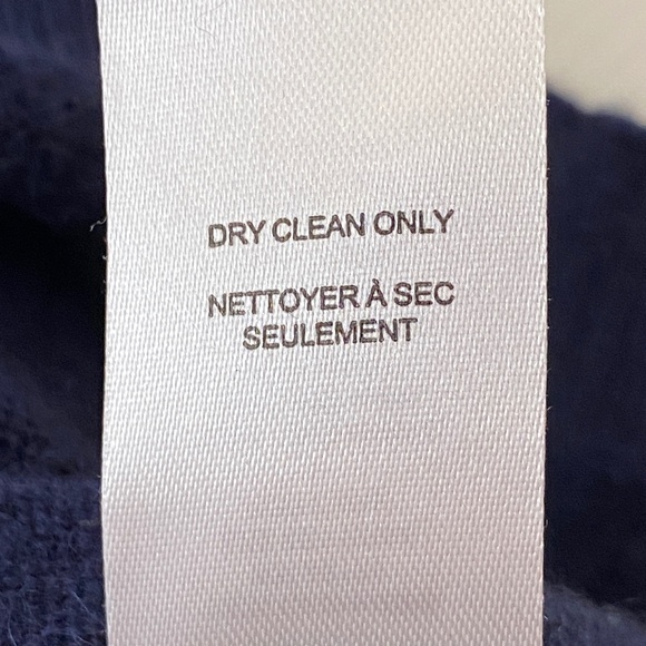 TAHARI 100% Cashmere Dark Blue Short Cap Sleeve Sweater Top Size M - Picture 7 of 9